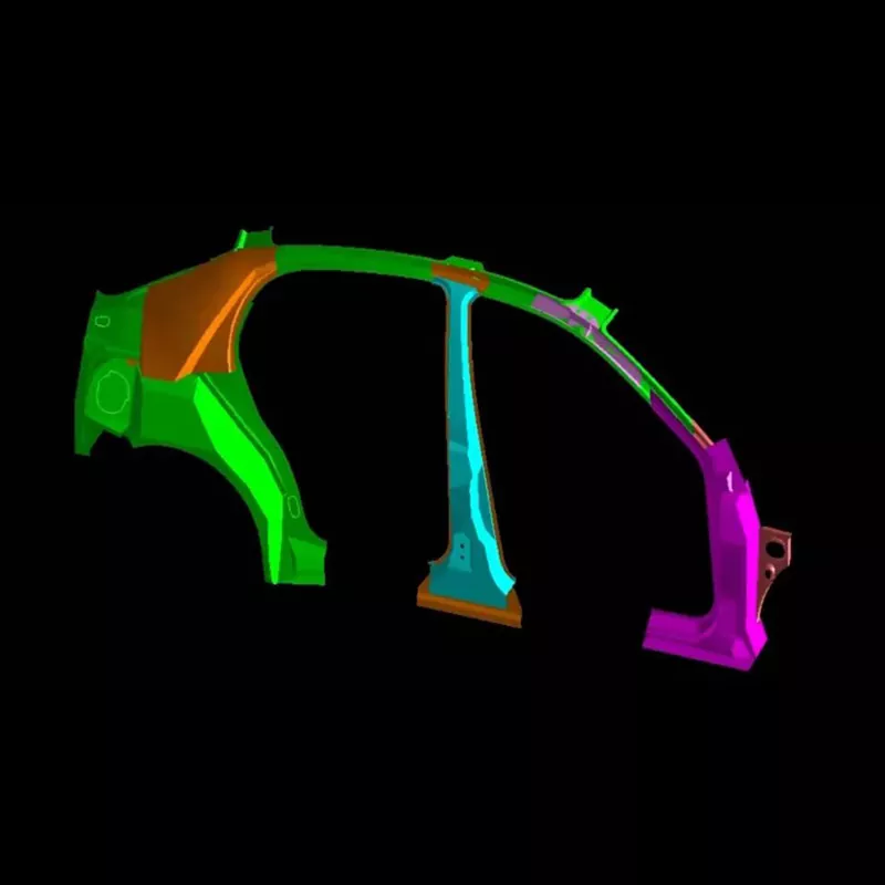 Dados de estampagem do conjunto interno do painel lateral automotivo